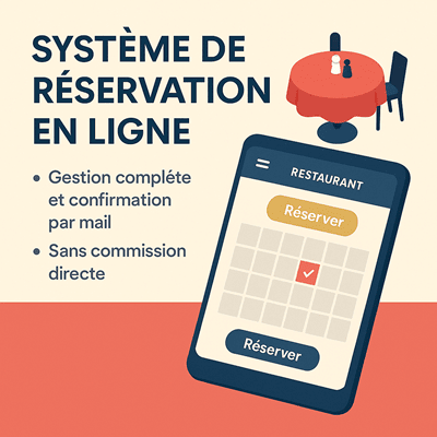 ⭐ Nouveau : Système de réservation en ligne pour restaurants – simple, rapide, sans commission !